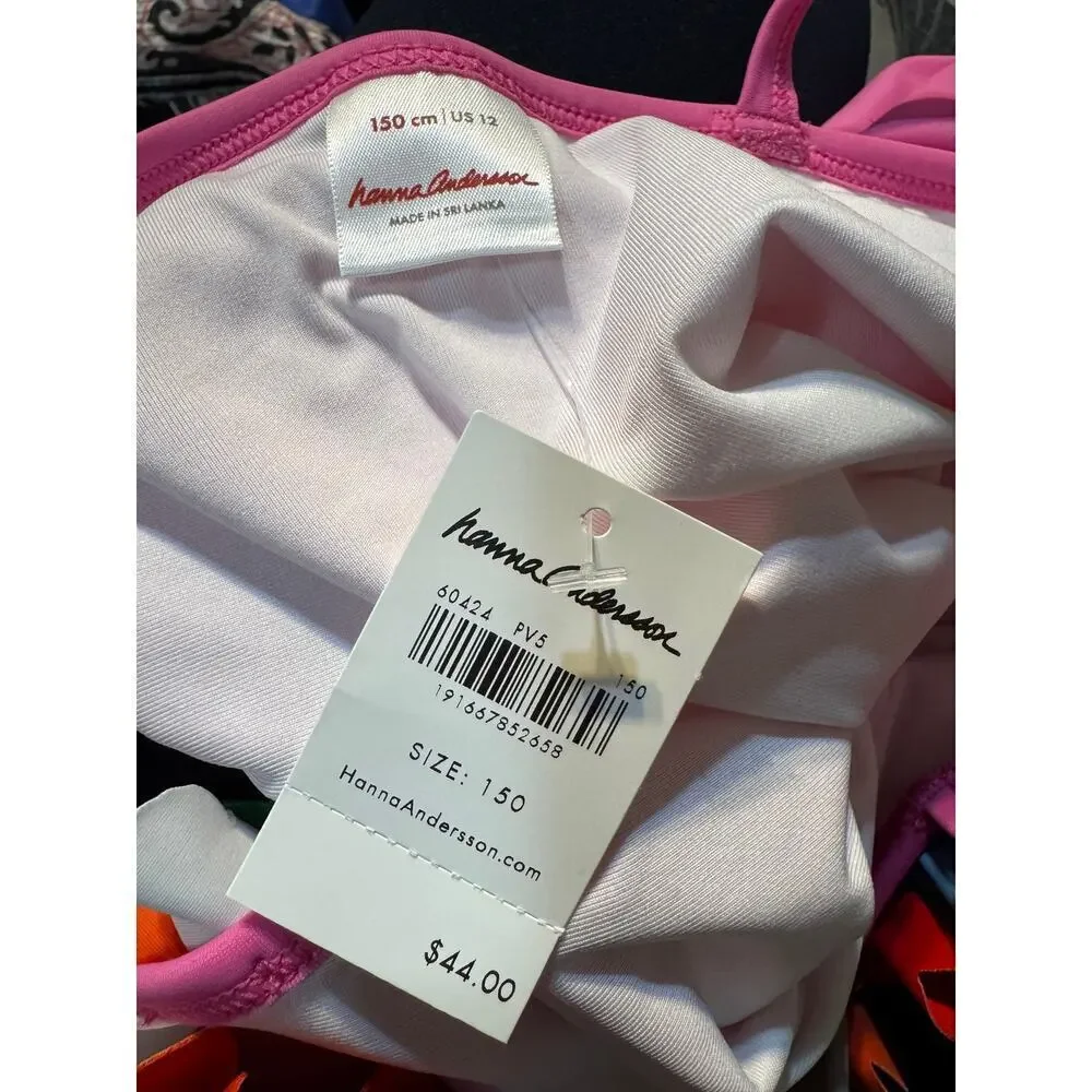 Hanna Andersson Sunblock Asymmetrical One-Piece Swimsuit NWT Size 150 (US 12)
